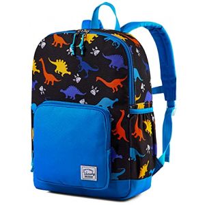 VASCHY Sac &agrave; Dos Enfant, L&eacute;ger Cartable Gar&ccedil;ons Maternelle 4-6 Ans Imperm&eacute;able Mignon Sac &agrave; Dos Gar&ccedil;ons pour A4 Dossier Primaire Pr&eacute;scolaire Voyage avec Sangle de Poitrine, Dinosaure Noir (Vaschy, neuf)