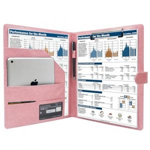 GraduatePro Porte Documents A4 Cuir Bloc Note Reunion Homme Femme Organisateur Dossier de Conf&eacute;rence Portfolio pour R&eacute;union/Bureau/Carte Visite Professionnel Rose (GGS SHOP, neuf)