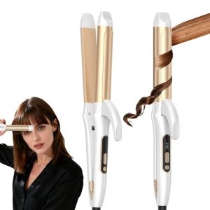 UMIGA Lisseur et fer &agrave; friser 2 en 1 combine les boucles et les cheveux lisses en un seul appareil, fer &agrave; friser en c&eacute;ramique ionique de 32 mm, affichage de la temp&eacute;rature &agrave; 12 niveaux avec affichage (UMIGA beauty, neuf)