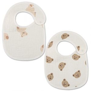 LICHENGTAI 2pcs Bavoirs pour b&eacute;b&eacute;, Coton Bavoirs B&eacute;b&eacute; Bavoirs Imperm&eacute;ables B&eacute;b&eacute; Bavoir Etanche Bavoir De Dentition en Coton Biologique Bavoirs Lavable en Machine Bavoirs pour B&eacute;b&eacute; 0 Mois &agrave; 36 Mois (Okssud, neuf)
