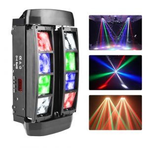 8x3w RGBW Lyre Led Luminaires à Tête Rotative Dmx512 Lumière de Scène à Tête Mobile, Activation Sonore Moving Head Led Beam Disco Lumière D'araignée, Jeux de Lumiere Soiree Dj pour Noël Fête Halloween (WecanLight, neuf)