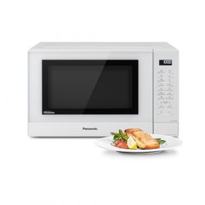 Panasonic NN-GT45KWSUG Four Micro-Ondes Gril et Plateau Tournant en Verre, 31L, 1000W, Technologie Inverter, 24 Programmes Auto, Décongélation, 7 Niveaux de Puissance, Minuterie, Affichage LED, Blanc (Luzern, neuf)
