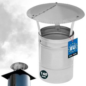 KOTARBAU® Abri de fumée en Acier galvanisé 140 mm | Chapeau Cheminée | Chapeau Cheminee INOX | Chapeau de Cheminée de Toit (KOTARBAU, neuf)