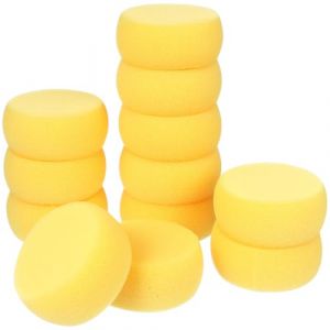 Cabilock Lot de 24 &Eacute;ponges Rondes Jaunes Visage &Eacute;ponges Nettoyantes R&eacute;utilisables en Mousse Douce Accessoires Maquillage Polyvalents pour Poudre de Maquillage et Nettoyage Facial (Nadine Quick, neuf)