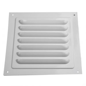 GANCEI Grille d'a&eacute;ration carr&eacute;e en aluminium &agrave; persiennes pour ouvertures murales ou de plafonds, couvercle de ventilation carr&eacute; en m&eacute;tal, blanc (150 x 150 mm) (Hongrongkeji, neuf)