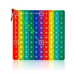 jiuzcare Pop It Fidget Toys Glace Bubble Sensory Jouets de D&eacute;compression en Silicone Educatifs Maths Manette Push Bubbles Jouet Anti-anxi&eacute;t&eacute; pour Enfant et Adulte Soulagent L'anxi&eacute;t&eacute; l'Autisme (MASTER KUDO, neuf)