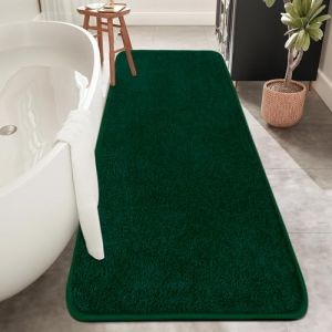 Rururug Tapis Salle de Bain, Tapis de Bain Vert 50x120cm, Microfibre Tapis Absorbant Antidérapants Lavable en Machine (NYCXSMYXGS, neuf)