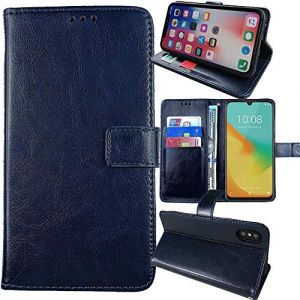 Anybird Flip Premium Cuir Housse Magn&eacute;tique T&eacute;l&eacute;phone Coque pour Logicom Aero/Logicom Comet 6.51" &Eacute;tui Cas Couverture Protecteur Case Portefeuille (Bleu Fonce) (Dingshengk, neuf)