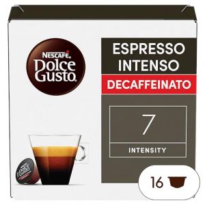 Nescaf&eacute; Dolce Gusto Espresso Intenso Decaffeinato, D&eacute;caf&eacute;in&eacute;, Capsules Expresso, Capsules de caf&eacute;, 16 Capsules (Dealon, neuf)