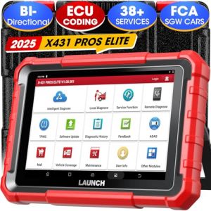 Launch X431 Pros Elite Valise Diagnostic Auto, Scanner de Diagnostic Automobile Bidirectionnel, 38+ Services, ECU Coding, CANFD&DoIP, Fonction Guide, 2 Ans de Mise à Jour Gratuite (Auto-ace, neuf)