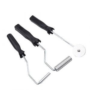 Rouleau Débulleur, 3Pcs Rouleau Debulleur, Fibre de Verre d’Alliage d’Aluminium, Outils Rouleaux en Fibre de Verre Bubble Paddle Roller Kit Resine Fibre de Verre, pour FRP Elimination de Bulle d’Air (Lpobopobo, neuf)