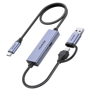 BENFEI Carte d'acquisition USB-C Audio/Video 1080p 60FPS Full HD - pour Streaming, Enregistrement, Jeux - Compatible Switch, PS4, PS5, Xbox - Connexion directe PC Windows/Mac (Benfei DirectStore, neuf)