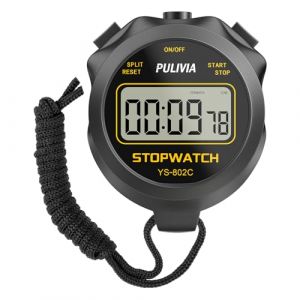 PULIVIA Chronom&egrave;tre Sportif avec Silencieux et Bouton Marche/Arr&ecirc;t, Pas de Calendrier pour Op&eacute;ration Facile, Chronom&egrave;tre Num&eacute;rique pour Les Entra&icirc;neurs pour Enfants Qui G&egrave;rent la Natation, Noir (PULIVIA EUR home, neuf)