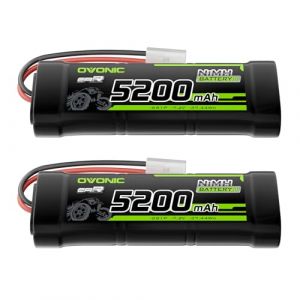 OVONIC Lot de 2 batteries NiMH RC 7,2 V 5200 mAh avec connecteur TMY pour voiture RC Truck Truggy (OVONIC Direct, neuf)