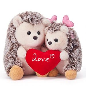 IKASA H&eacute;risson Peluche Tenir Coeur d'amour pour La Saint-Valentin,Paire de Peluche 20cm Petit Jouet Doux,Cadeaux de Saint-Valentin pour Petite Amie (IKASA TOYS, neuf)