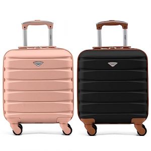 Flight Knight Lot de 2 valises rigides legeres en ABS a 4 Roues Cabine Bagage a Main Approuve Les compagnies aeriennes - British Airways et Taille maximale pour easyJet Grand Sac de Cabine 56x45x25cm (Prime Brands Group FR, neuf)