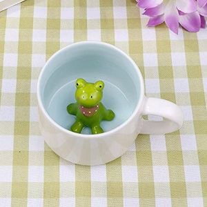 Tasse à café 3D en forme de grenouille - 350 ml - Avec dessin animé amusant - Fait main - Cadeau pour les amis, les enfants, les filles, les femmes, les grand-mères et les anniversaires (Grenouille) (SZEYN, neuf)