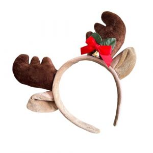 Serre-t&ecirc;te tendance en forme de corne de cerf avec int&eacute;rieur en r&eacute;sine pour f&ecirc;tes de No&euml;l et f&ecirc;tes &agrave; th&egrave;me (Glowxiaoyun, neuf)