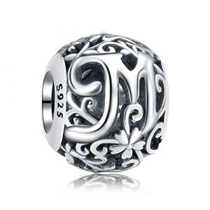 Annmors Charms et Breloques Femme Lettre M en Argent 925 pour Bracelet (Annmors Official Jewelry, neuf)