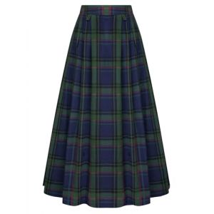 Scarlet Darkness Jupe trap&egrave;ze pour femme - Style Renaissance - &Eacute;cossaise - Taille &eacute;lastique - Jupe longue victorienne - Pour cosplay, XXL (VOG'S Secret EU, neuf)