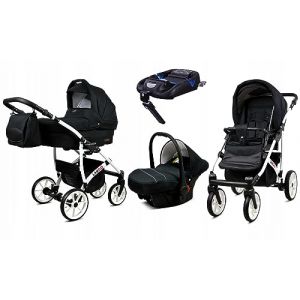 BabyLux&reg; Enfant Poussette Combin&eacute;e Set 4 en 1 - Largo - incl. Nacelle, Canne, Si&egrave;ge de voiture, ISOFIX Base - Si&egrave;ge Auto - Landau B&eacute;b&eacute; - avec Sac &agrave; langer, Habillage pluie etc. (BabyLux-shop, neuf)