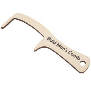 TIKODIDA Peigne en Bois Naturel &agrave; Dents Larges pour Homme Chauve Accessoire Coiffure Amusant pour D&eacute;guisement Clown Soin Cuir Chevelu Doux Massage et D&eacute;m&ecirc;lage Confortable (onimmnge, neuf)