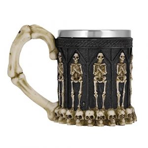 IBLUELOVER Mug 3D Originale Cr&acirc;ne T&ecirc;te de Mort Tasse en Acier Inoxydable 400ml Anti-frottement Tasse Bi&egrave;re Caf&eacute; Boisson Humour Chope Cadeau Amusant Id&eacute;al pour Halloween Pub Bar F&ecirc;te Anniversaire No&euml;l (IBlueloveruk, neuf)