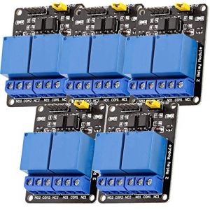 AZDelivery 5 x 2 canaux Module Relais 5V avec optocoupleur Low-Level-Trigger Compatible avec Arduino et Raspberry Pi incluant Un Ebook! (AZDelivery-Shop, neuf)