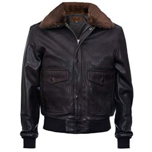 Infinity Leather Blouson Aviateur en Cuir Véritable pour L'Aviateur Pilote Marron Air Force A2 USAF S (Infinity Leather Collection, neuf)