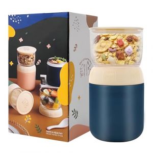 XULIERUX Bol Muesli avec Deux RéCipients SéParéS, 300 + 400 Ml Bol Muesli a Emporter, Tasse à Café De Yaourt, Tasse En Plastique Anti-Fuite Pour Petit-DéJeuner, Pique-Nique, Voyage, Bleu (FIKRI SHOP S.R.L., neuf)