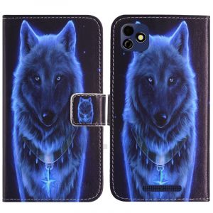TienJueShi Loup Support &agrave; Rabat Coque &Eacute;tui Couverture Protecteur Housse pour Logicom Le Omega 5.45 inch Case Portefeuille Cover Cas Cuir (TienJueShiuk, neuf)