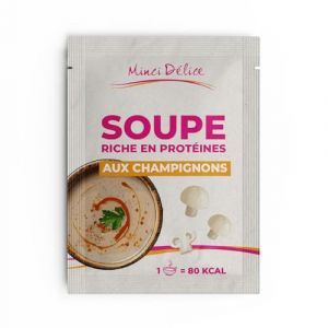 Soupe aux champignons - Soupe hyperprot&eacute;in&eacute;e pour la perte de poids - Lot de 20 soupes en sachets individuels - Repas minceur (MINCIDELICE, neuf)