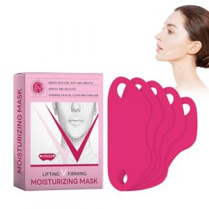 Masque Visage Liftant & Raffermissant En Forme De V – 5 Pièces | Masque De Contour Du Visage Pour Un Effet Lifting Immédiat | Réduction Du Double Menton | Masque Rafraîchissant (XCR-EU, neuf)