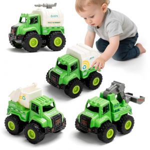 YGNNXRN Coffret 4 Camions Poubelle Jouets dès 2 Ans – Véhicules Push and Go avec Camion Benne, Balayeuse, Arroseuse & Camion de Recyclage – Jouets Enfants Fille Garçon 2 3 4 5 Ans (SZLXDZ, neuf)