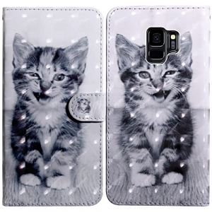 Rapuled Coque pour Samsung Galaxy S9, Housse Premium en Cuir Samsung S9, Magn&eacute;tique &agrave; Clapet Anti-Choc Flip Case Portefeuille PU Cuir &agrave; Rabat Housse &Eacute;tui de Protection avec Porte Cartes (Chat 4) (Oldwen, neuf)