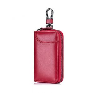 Etuis Pochette Porte Cl&eacute;s Cuir, &Eacute;tui Porte-Cl&eacute;s Voiture avec 6 crochet Clip pour Homme et Femme,Crochets et Poches,rouge (YHESUBZ, neuf)