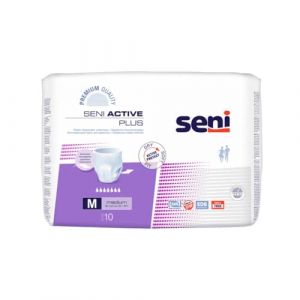 SENI - Slips Absorbants Seni Active Plus M - Absorption Level 7 - Protection Fuite Urinaire - Incontinence - Couche Adulte - Anti Odeur - Ultra Doux - 8x10 Slips (Citycare24 GmbH, neuf)