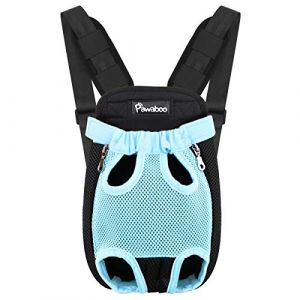 Pawaboo Sac de Transport de Voyage Sac &agrave; Dos de Transporteur Ventral Poitrine pour Petit Chien Chiot Chat pour Traveling Hiking Camping etc. Grande Taille, Bleu (Joiel EU, neuf)