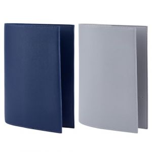 WEBEEDY 2 pi&egrave;ces Couverture en Cuir Adapt&eacute;e pour un Journal &agrave; Couverture Rigide A5 Prot&egrave;ge Livre en Cuir Rustique pour A5 cahier de Voyageurs &Eacute;crivains Adultes,15 x 21cm (Bleu et Gris) (WEBEEDY EU, neuf)