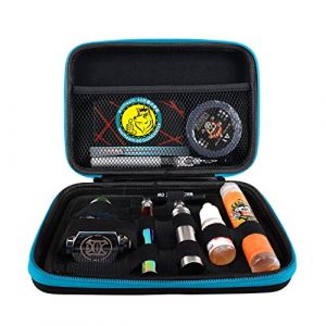 Wolfteeth 8 Pouces Ecig Sac Porte-cigarettes Poche de voyage portable Rangement pour Cigarette électronique E-liquide Atomiseur Clearomiseur, Sans Nicotine Ni Tabac Ni Liquide 122611 Noir Bleu (ZUIYI, neuf)