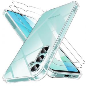 Vauki Coque pour Samsung Galaxy A16 5G/4G avec 2 Verre Trempé, Transparent Étui de Protection Antichoc Anti-Rayures, Mince Souple TPU Silicone Anti-Jaune Bumper Housse Case pour Galaxy A16 (IRONBORN REAL ESTATE, neuf)