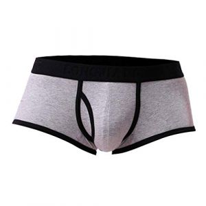 Boxer Hommes Doux Slips Culottes Shorts sous-v&ecirc;tements Slip Lingerie Lot String Homme Sexy pour Lettre imprim&eacute;e Bulge Pouch Translucide Couleur Unie Cale&ccedil;on Soie Glac&eacute;e sans Trace Respirant Couture (xiaodanshangdian, neuf)