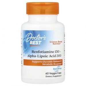 Doctor's Best - Benfotiamine + Alpha Acide lipo&iuml;que 150 mg / 300 mg - 60 Capsules v&eacute;g&eacute;tariennes (Shaman Store, neuf)