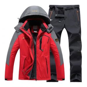 Generisch V&ecirc;tement de ski professionnel pour homme, veste d'hiver respirante avec pantalon de ski r&eacute;sistant pour les activit&eacute;s de plein air, Brique rouge., L (yepu foKuu, neuf)