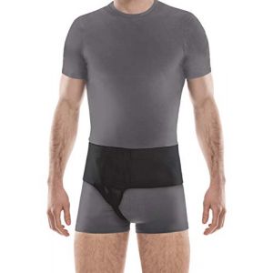 TOROS-GROUP Ceinture d'hernie inguinale du c&ocirc;t&eacute; droit inguinale Coussinets de compression et une bandouli&egrave;re Groin soutien Truss DROITE Medium Noir (TOROS GROUP, neuf)