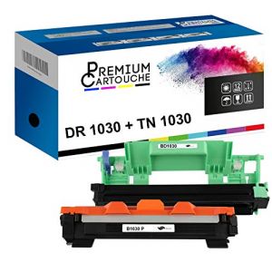 PREMIUM CARTOUCHE - Tambour DR 1030/1050 + Toner TN 1030/1050 - DR 1050 / TN 1050 Compatible pour Brother HL-1110/1110E/1110R/1112/1112E/1112R/1210W/1212W, MFC-18 (PREMIUM CARTOUCHE, neuf)