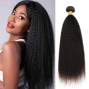 Kinky Straiht Human Hair Bundles Yaki Bundles Court Meche Tissage Naturel Cheveux Humain Meche Naturelle Tissage Bresilien En Lot Cheveux Naturel Brésilienne Couleur Noire Naturelle 26 Pouce (DNS hair factory products, neuf)