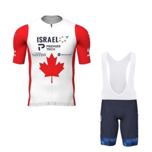 SGCIKER 2022 Hommes professionnel équipe ISRAEL CANADIAN CHAMPION Maillot de Cyclisme Ensemble, Été Manches Courtes Respirant Cycle Chemise VTT Vélo Vêtements (M) (SGCIKER Outdoor, neuf)