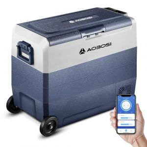 AAOBOSI Glaciere a Compression 60l, Glaciere Electrique Double Zone APP, 12 V/24 V et 100-240 V Frigo Camping, -20 ℃ &agrave; 20 ℃, pour Voiture, Camion, Bateau, Camping, Car, Caravanes,Voyageant,Maison (TopCooler Store, neuf)