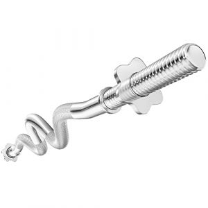 HOP-SPORT&reg; Barre de Musculation Super curl EZ de 120 cm en Acier chrom&eacute; avec Filetage, Diam&egrave;tre de 30 mm, Poign&eacute;e antid&eacute;rapante, pour disques d&rsquo;halt&egrave;re 31 mm, Argent (HOP-SPORT, neuf)